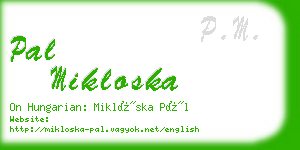 pal mikloska business card